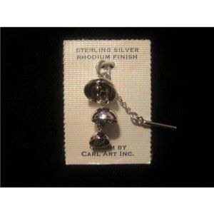 *Carl-Art New Old Stock Sterling Silver Signed Wind Chime Cymbal Charm